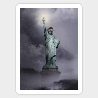 Christmas Statue of Liberty Sticker